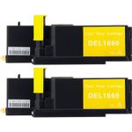 2 stuks Dell 593-11037 (N51XP) toner geel (Ink Hero Huismerk)