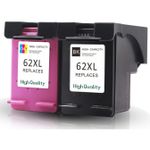 2 stuks HP 62XL inktcartridges hoge capaciteit (Ink Hero Huismerk)