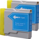 2 stuks Brother LC970C inktcartridges cyaan (Ink Hero Huismerk)