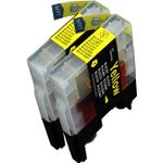 2 stuks Brother LC1240Y (LC1220) geel hoge capaciteit inktcartridges (Ink Hero Huismerk)