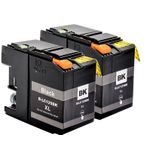 2 stuks Brother LC129BK inktcartridges zwart ultra hoge capaciteit (Ink Hero Huismerk)