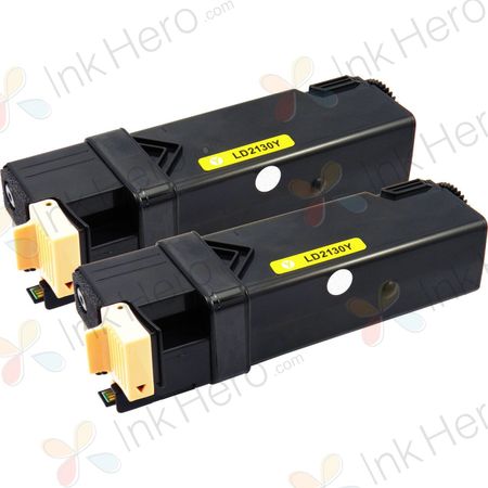 2 stuks Dell 593-10314 / 593-10322 (FM066) toner geel hoge capaciteit (Ink Hero Huismerk)