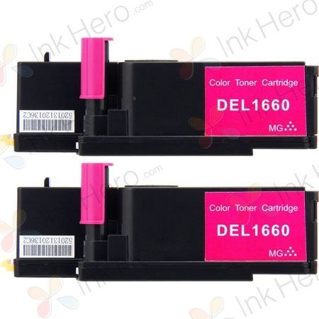 2 stuks Dell 593-11033 (8WNV5) toner magenta (Ink Hero Huismerk)