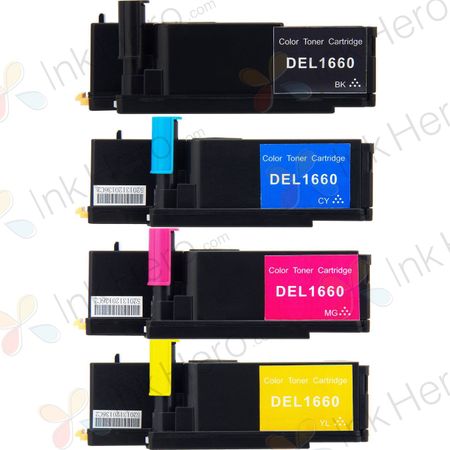 4 stuks Dell C1660W toner (Ink Hero Huismerk)