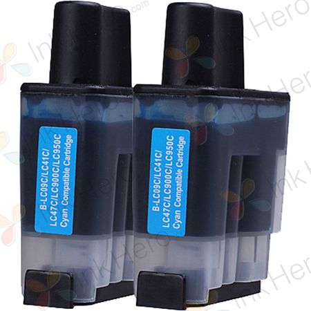 2 stuks Brother LC900C cyaan inktcartridges (Ink Hero Huismerk)