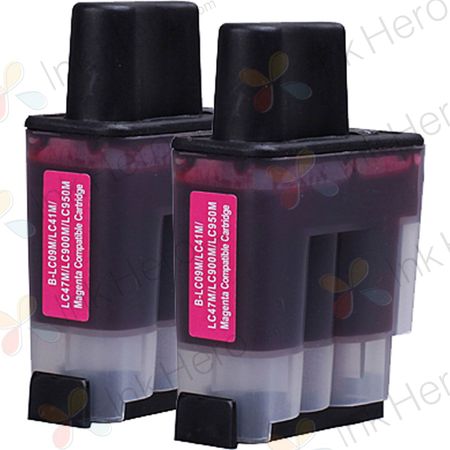 2 stuks Brother LC900M magenta inktcartridges (Ink Hero Huismerk)