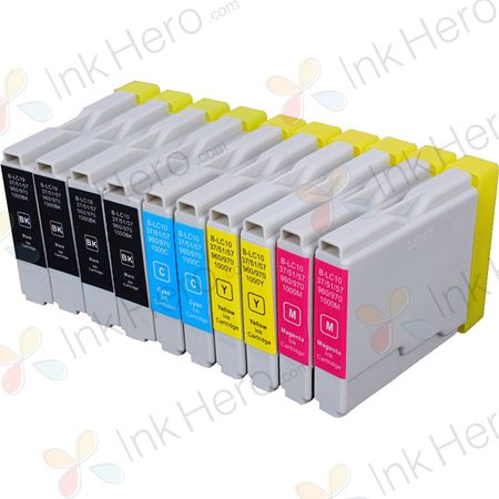 10 stuks Brother LC1000 inktcartridges (Ink Hero Huismerk)