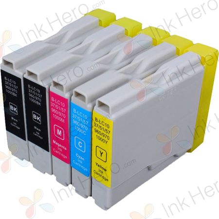 5 stuks Brother LC-1000 inktcartridges (Ink Hero Huismerk)