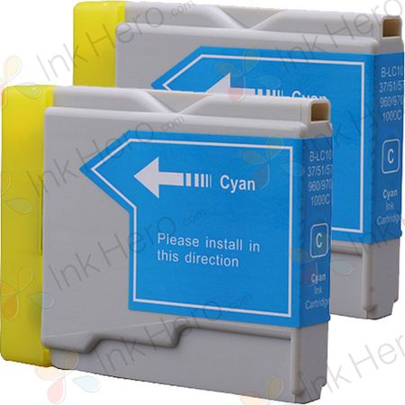 2 stuks Brother LC970C inktcartridges cyaan (Ink Hero Huismerk)