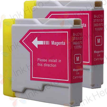 2 stuks Brother LC1000M magenta inktcartridges (Ink Hero Huismerk)