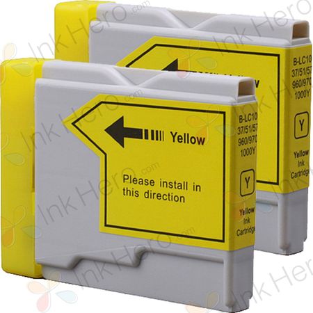 2 stuks Brother LC970Y inktcartridges geel (Ink Hero Huismerk)