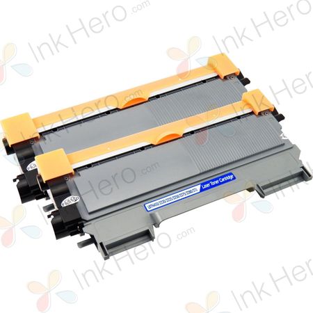 2 stuks Brother TN2220 (TN2210) toner zwart hoge capaciteit (Ink Hero Huismerk)