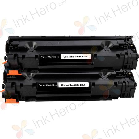 2 stuks HP 36A (CB436A) toner zwart (Ink Hero Huismerk)