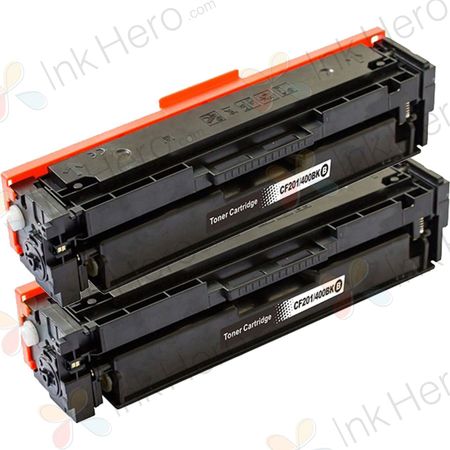 2 stuks HP 201X / CF400X (201A / CF400A) toner zwart hoge capaciteit (Ink Hero Huismerk)