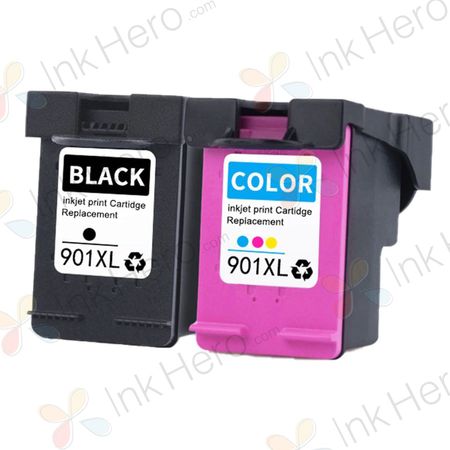 2 stuks HP 901 XL inktcartridges hoge capaciteit (Ink Hero Huismerk)