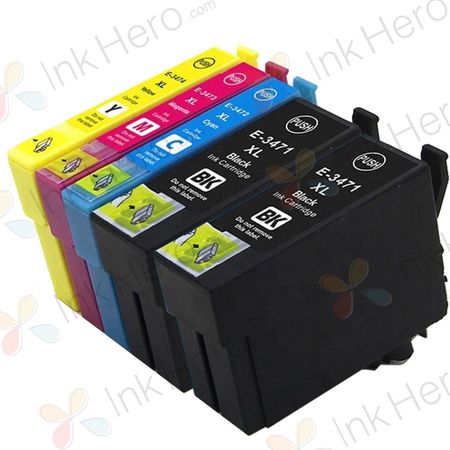 5 stuks Epson 34XL inktcartridges hoge capaciteit (Ink Hero Huismerk)