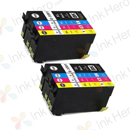 8 stuks Epson 35XL inktcartridges hoge capaciteit (Ink Hero Huismerk)