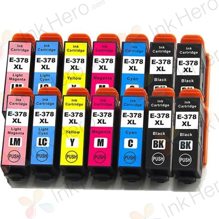 14 stuks Epson 378XL inktcartridges hoge capaciteit (Ink Hero Huismerk)