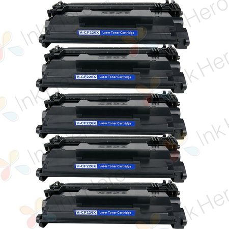 5 stuks HP 26X (CF226X) toner zwart hoge capaciteit (Ink Hero Huismerk)