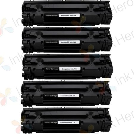 5 stuks Canon 728 toner zwart (Ink Hero Huismerk)