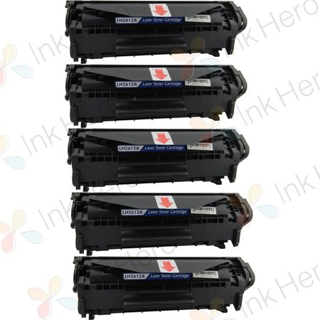 5 stuks HP 12A (Q2612A) toner zwart (Ink Hero Huismerk)