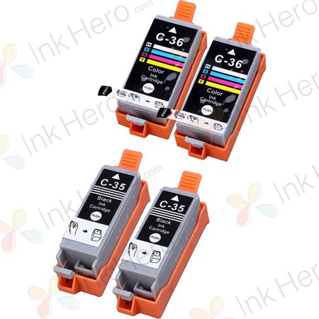 4 stuks Canon PGI-35 & CLI-36 inktcartridges (Ink Hero Huismerk)