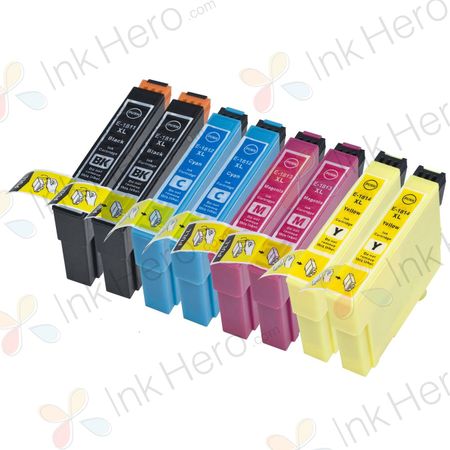 8 stuks Epson 18XL XXL inktcartridges hoge capaciteit (Ink Hero Huismerk)