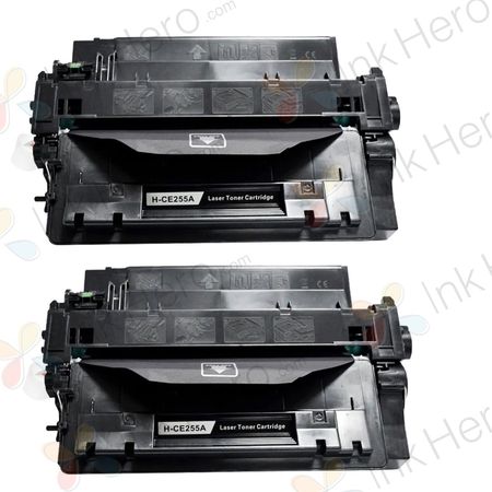 2 stuks HP 55A (CE255A) toner zwart (Ink Hero Huismerk)