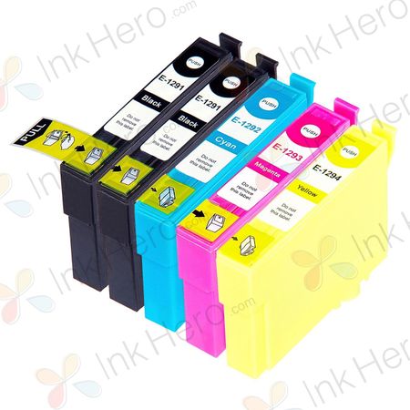 5 stuks Epson T1285 inktcartridges (Ink Hero Huismerk)