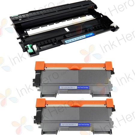 3 stuks Brother TN2010 & DR2200 toner en drum (Ink Hero Huismerk)