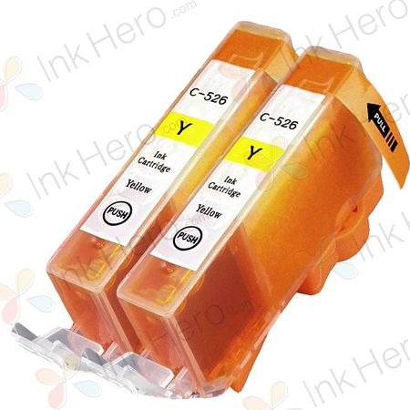 2 stuks Canon CLI-526Y inktcartridges geel (Ink Hero Huismerk)