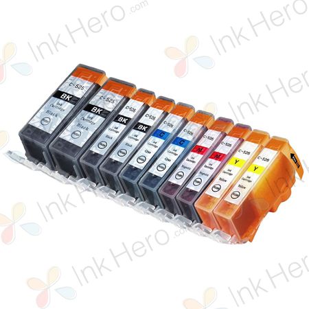 10 stuks Canon PGI-525 & CLI-526 inktcartridges (Ink Hero Huismerk)