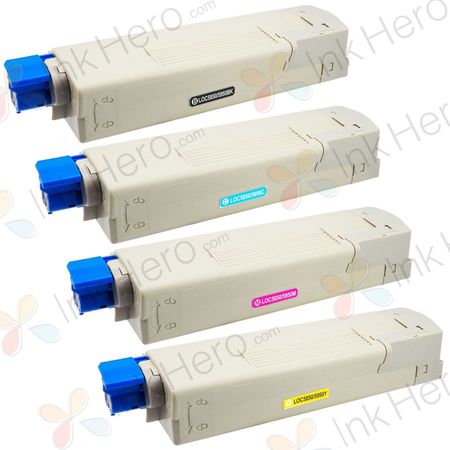 4 stuks Oki C5850, C5950, MC560 toner (Ink Hero Huismerk)