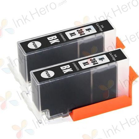 2 stuks HP 364XL (CN684EE) inktcartridges zwart hoge capaciteit (Ink Hero Huismerk)