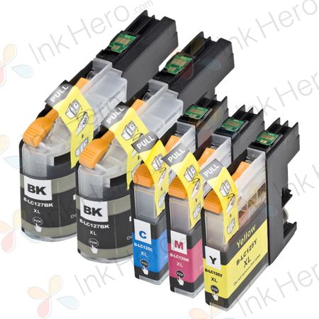 5 stuks Brother LC127 & LC125 inktcartridges super hoge capaciteit (Ink Hero Huismerk)