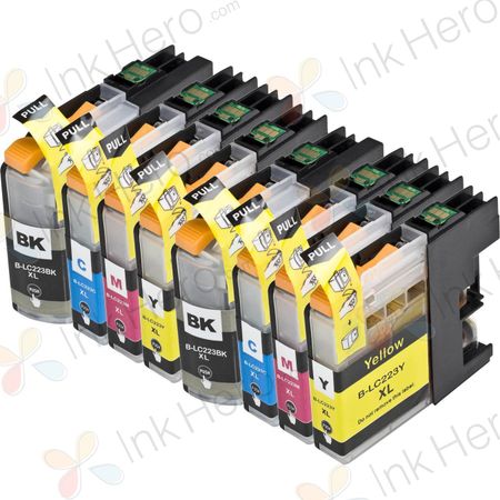 8 stuks Brother LC223 (LC221) inktcartridges hoge capaciteit (Ink Hero Huismerk)